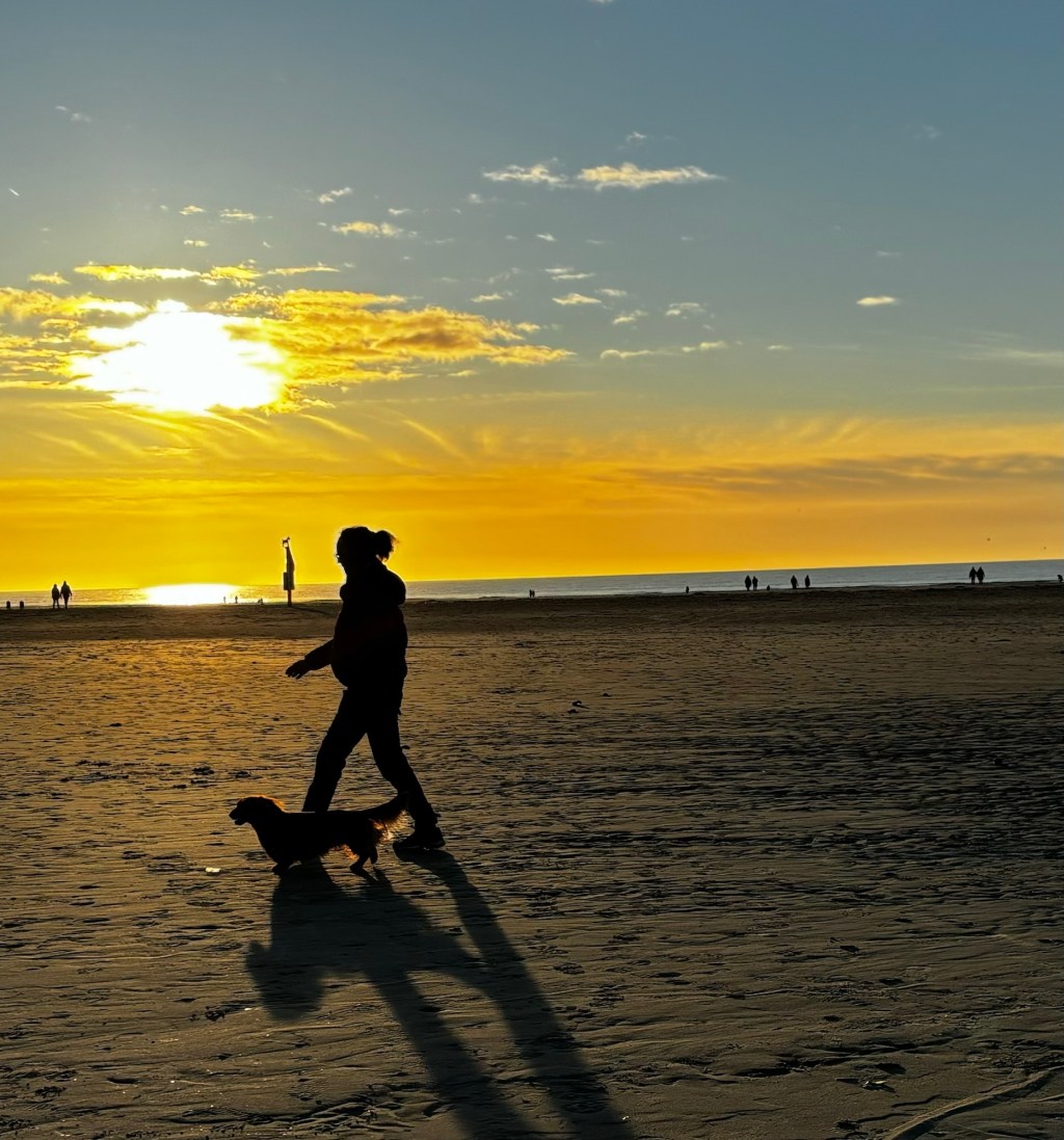 Dackel Paul und ich in St. Peter Ording